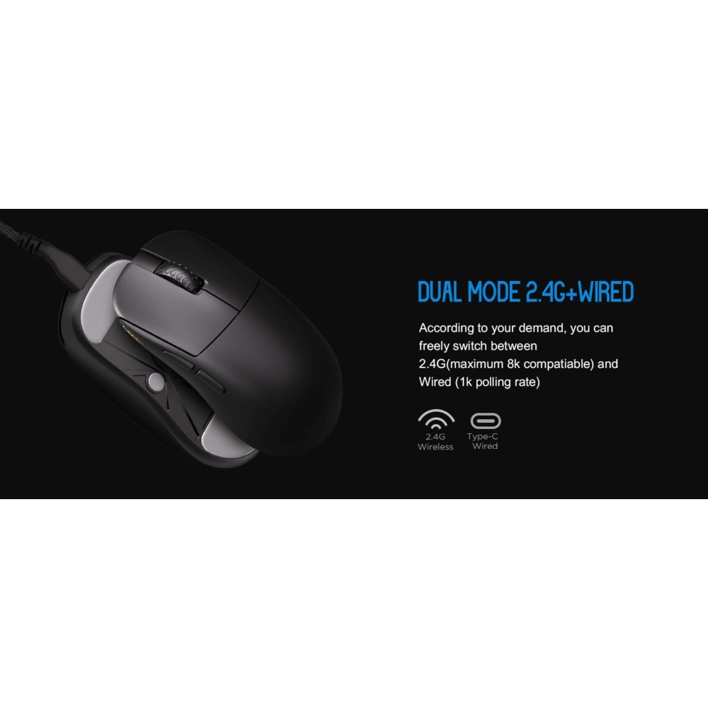LAMZU Souris de jeu blanche 8K INCA – Pixart 3950 40g