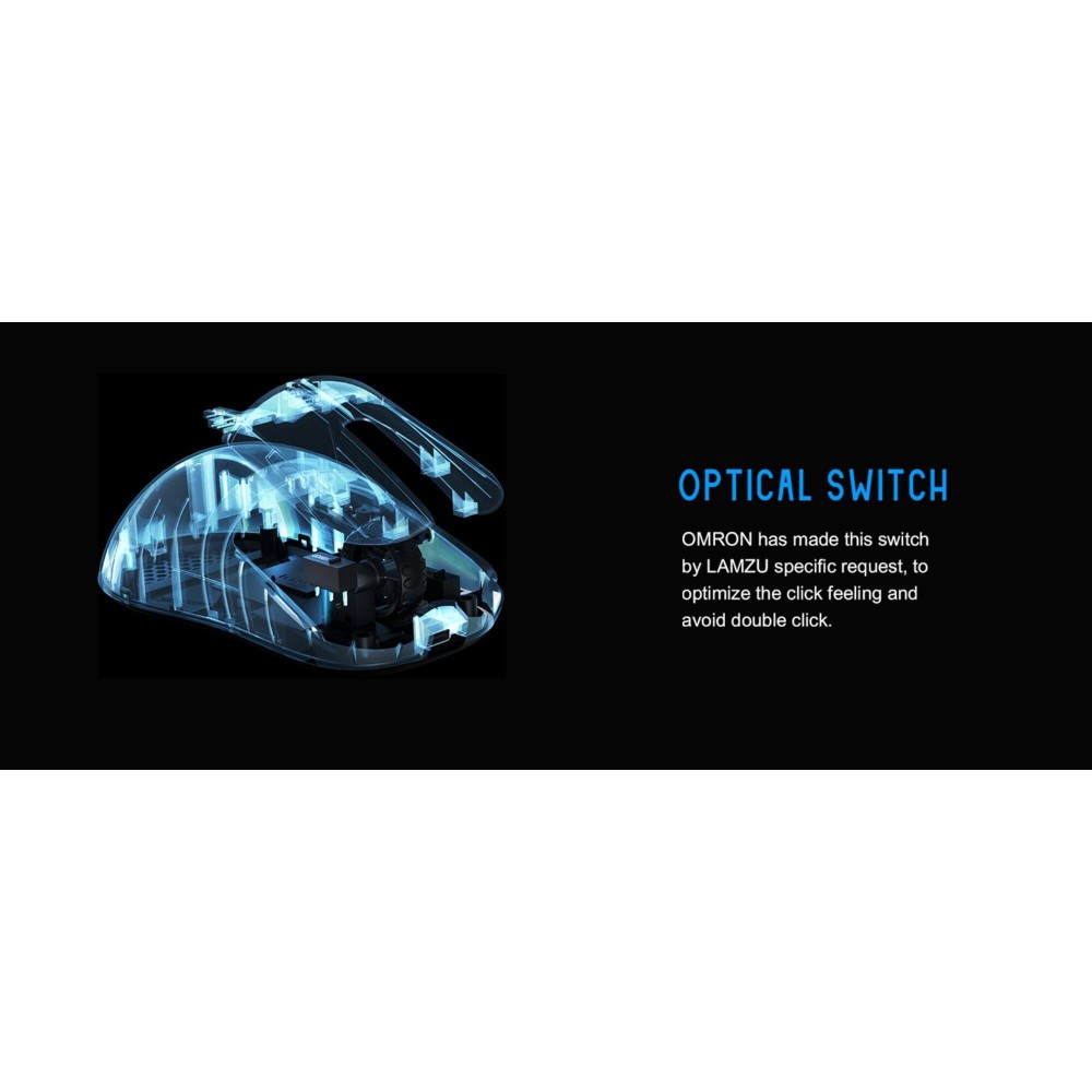 LAMZU Souris de jeu blanche 8K INCA – Pixart 3950 40g