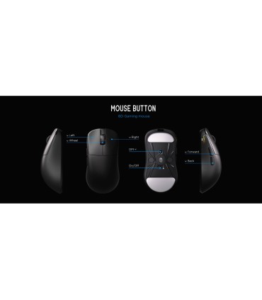 LAMZU Souris de jeu blanche 8K INCA – Pixart 3950 40g