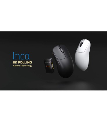 LAMZU Souris de jeu blanche 8K INCA – Pixart 3950 40g
