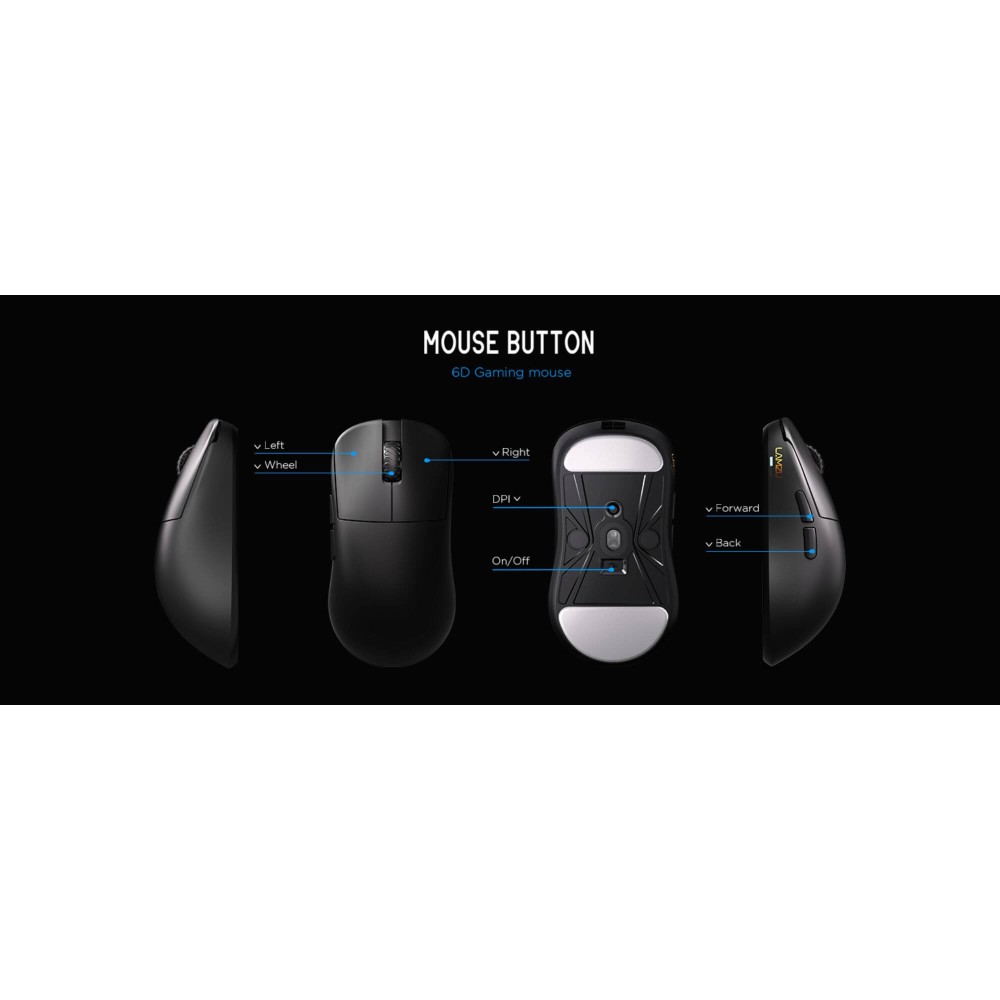 LAMZU Souris de jeu blanche 8K INCA – Pixart 3950 40g