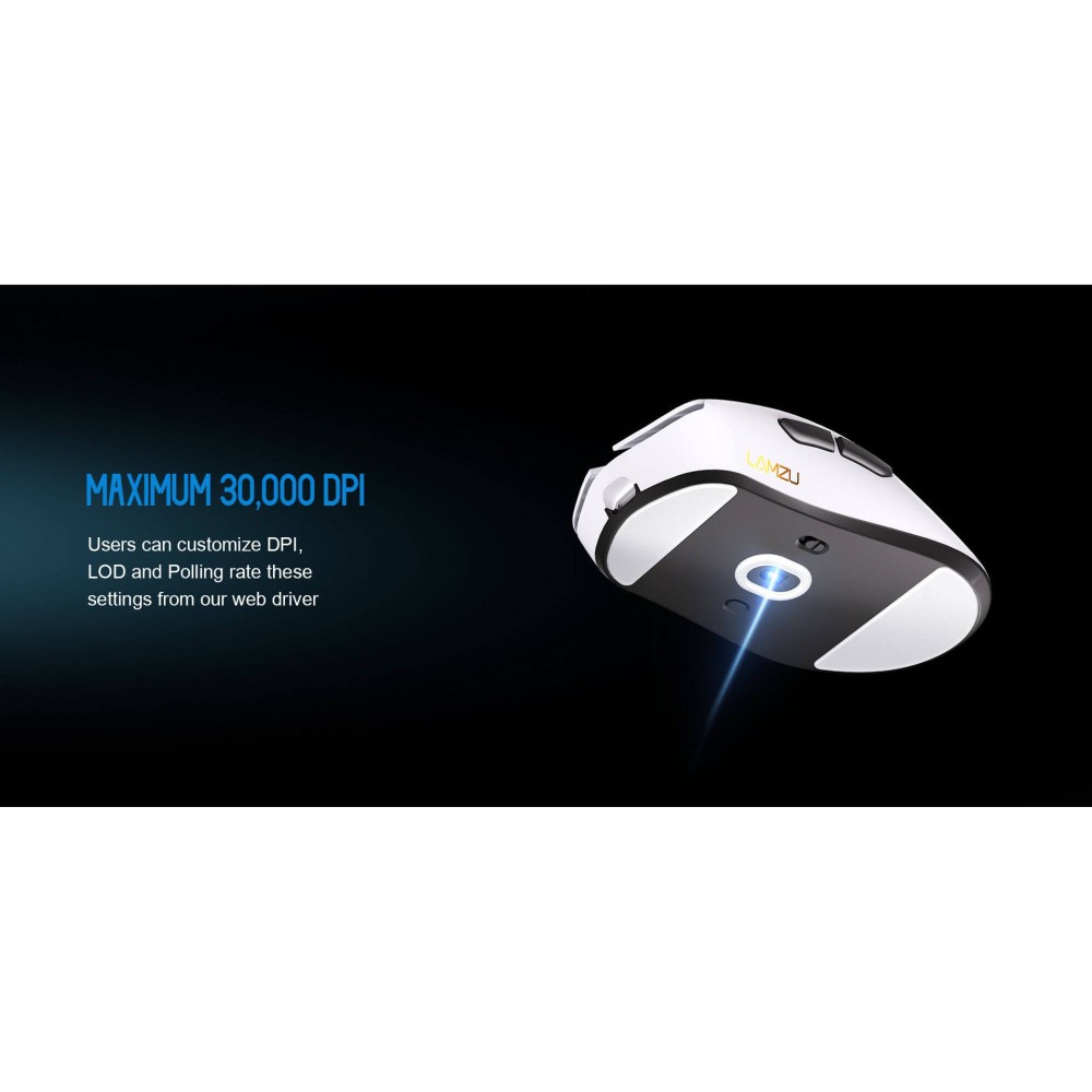 LAMZU PARO AURORA Charbon Noir – Souris de jeu 48 g 8K