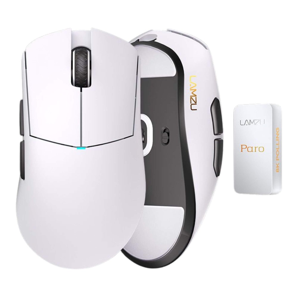 LAMZU PARO AURORA Polar White – 8K Gaming Maus 48g