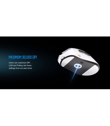 LAMZU PARO AURORA Polar White – 8K Gaming Maus 48g