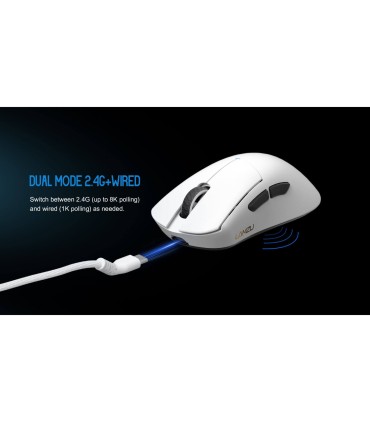 LAMZU PARO AURORA Polar White – Souris de jeu 8K 48g