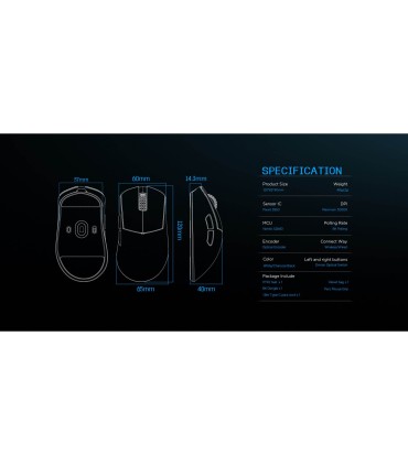 LAMZU PARO AURORA Polar White – Souris de jeu 8K 48g