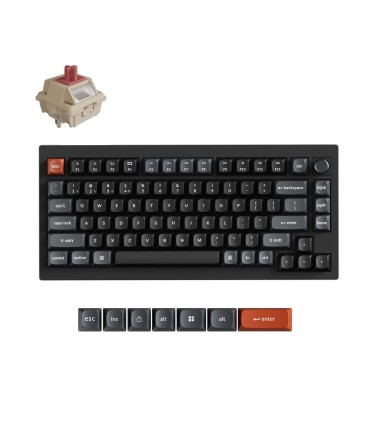 Keychron V1 Ultra Noir Rouge (US) – Batterie 8K & 660h