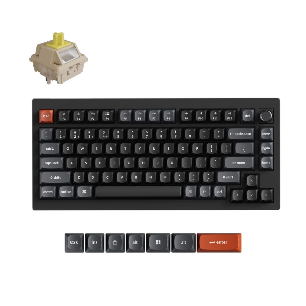 Keychron V1 Ultra Black Banana Switch (US) avec bouton