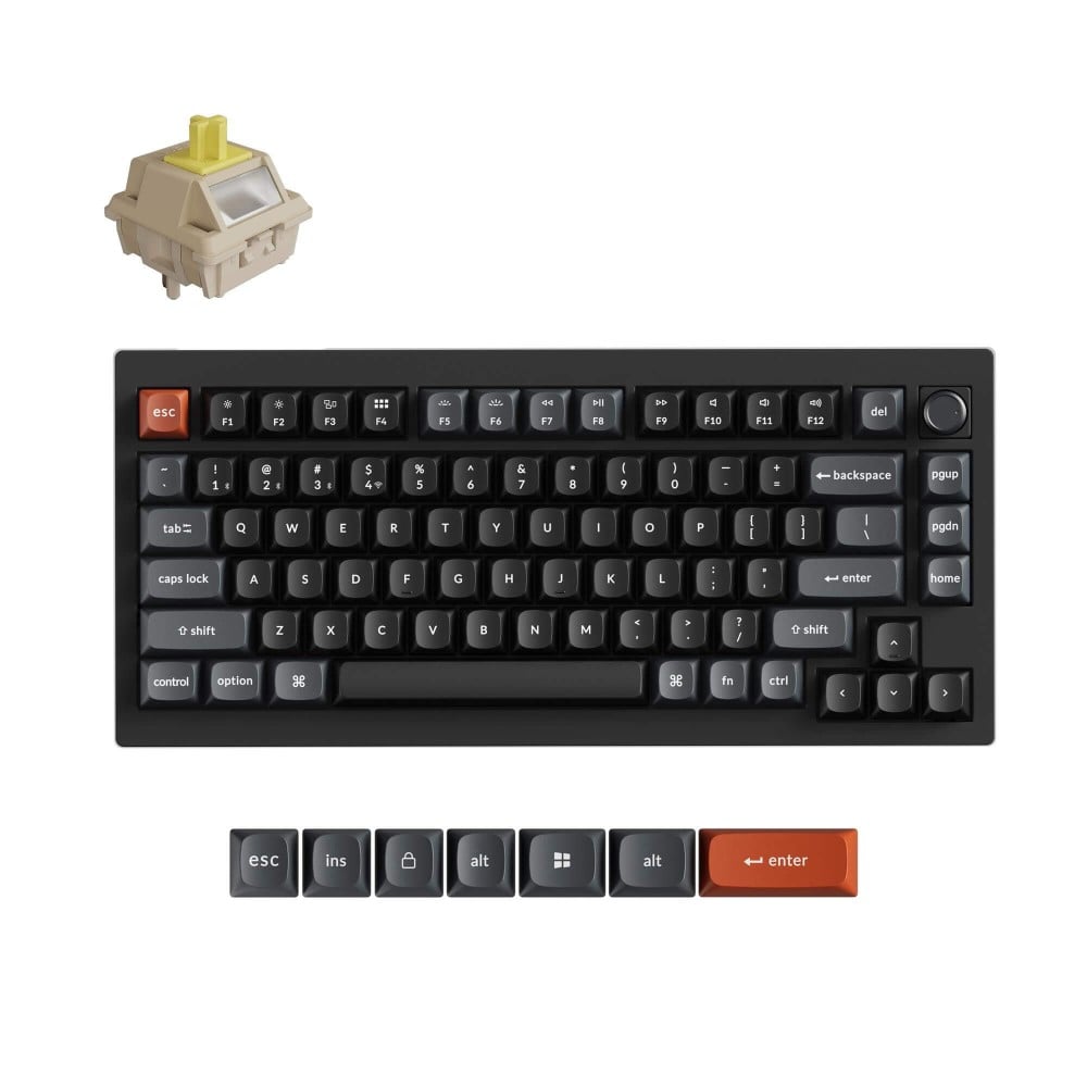 Keychron V1 Ultra Black Banana Switch (US) w/Knob
