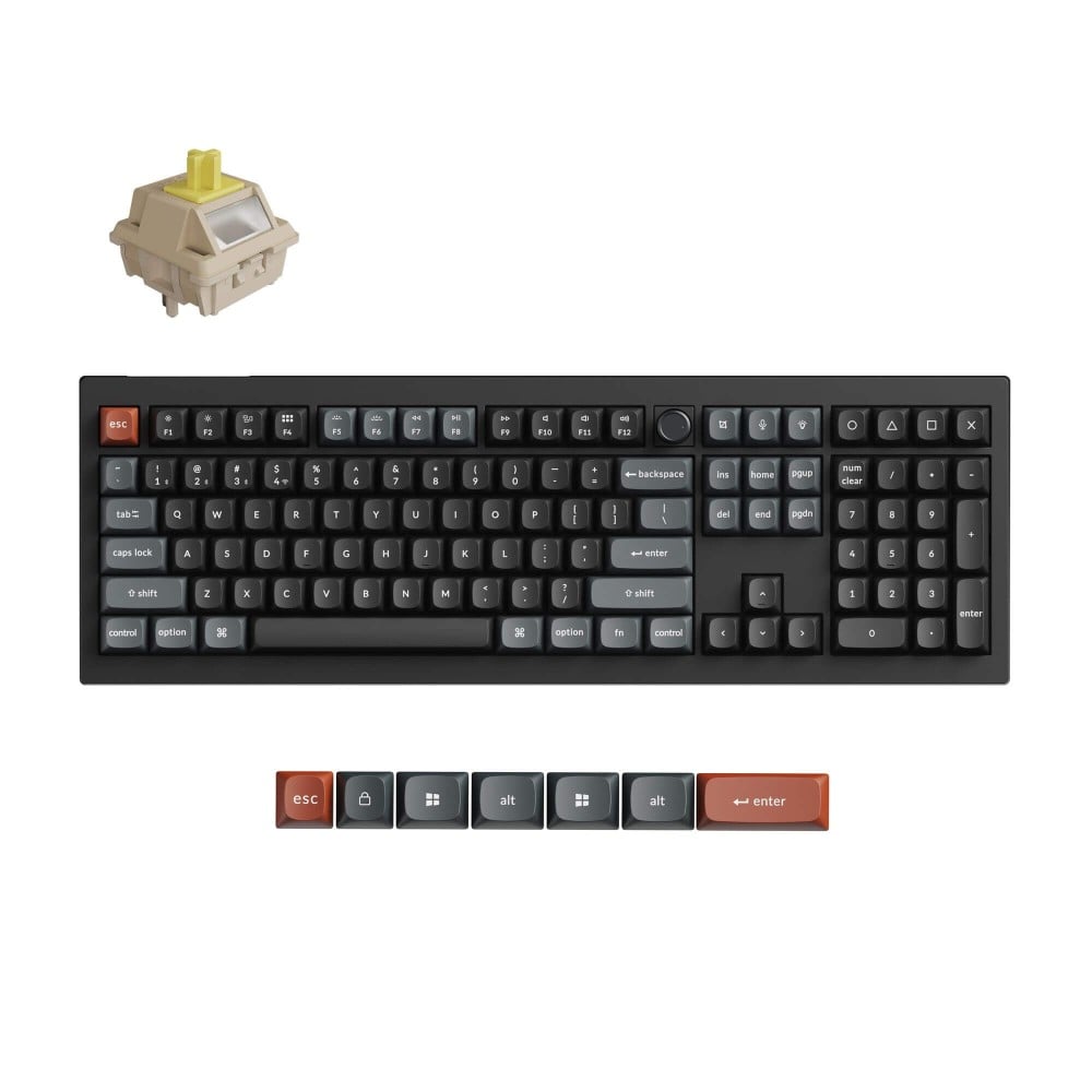 Keychron V6 Ultra Black Banana Switch (US) avec bouton