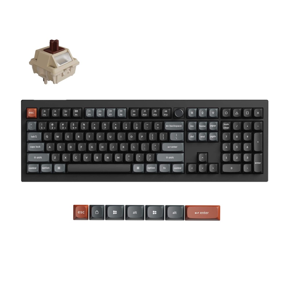 Keychron V6 Ultra Black Brown Switch (US) w/Knob