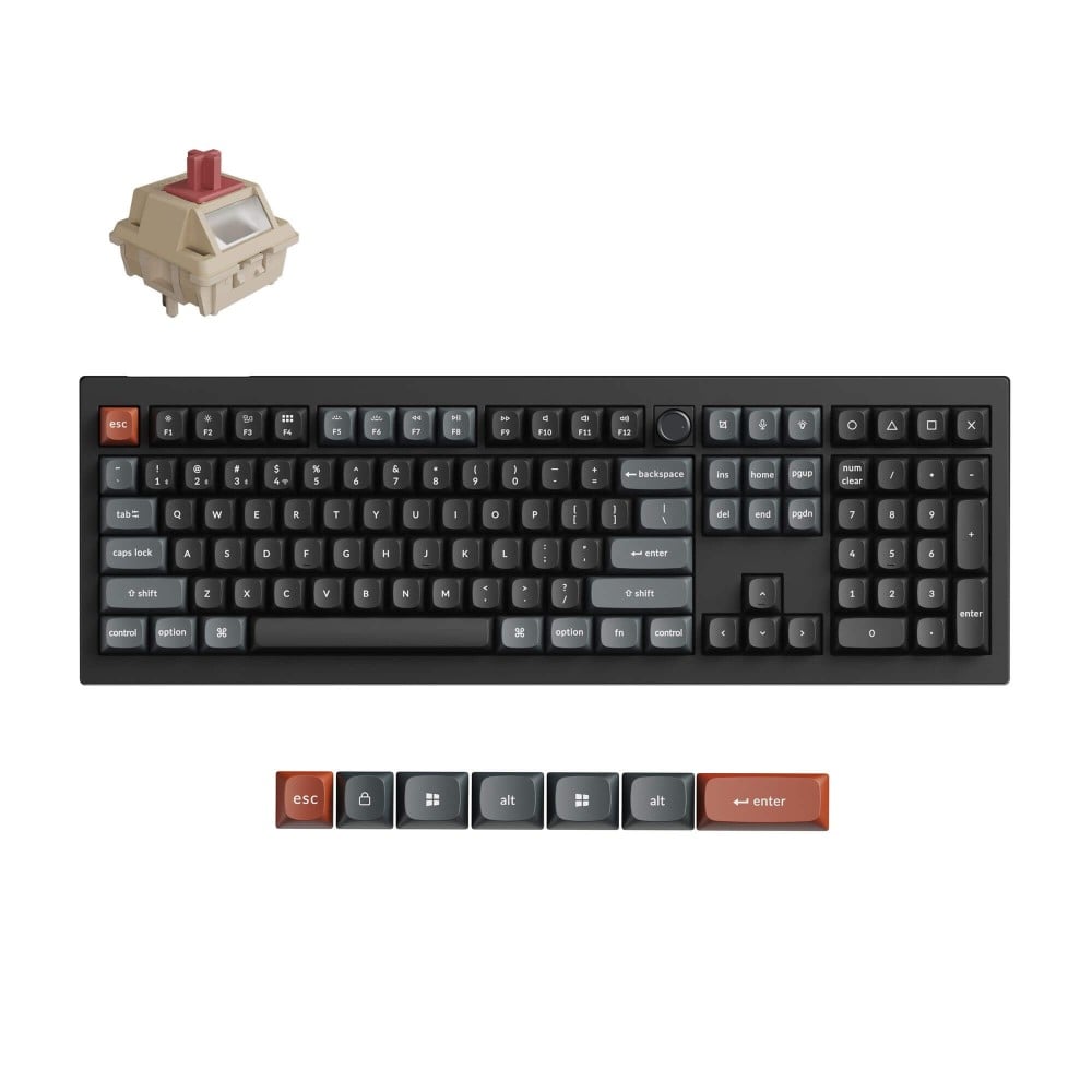 Keychron V6 Ultra Black Red Switch (US) avec bouton