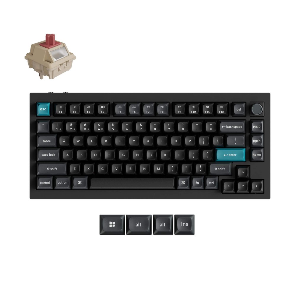 Keychron Q1 Ultra Black QMK Brown Switch (US) Knob