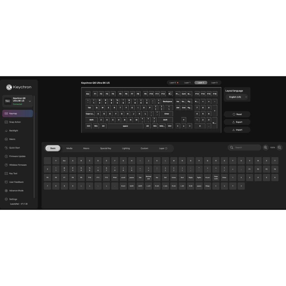 Keychron Q6 Ultra 8K Keyboard ANSI – Aluminum Custom Keyboard 8000 Hz