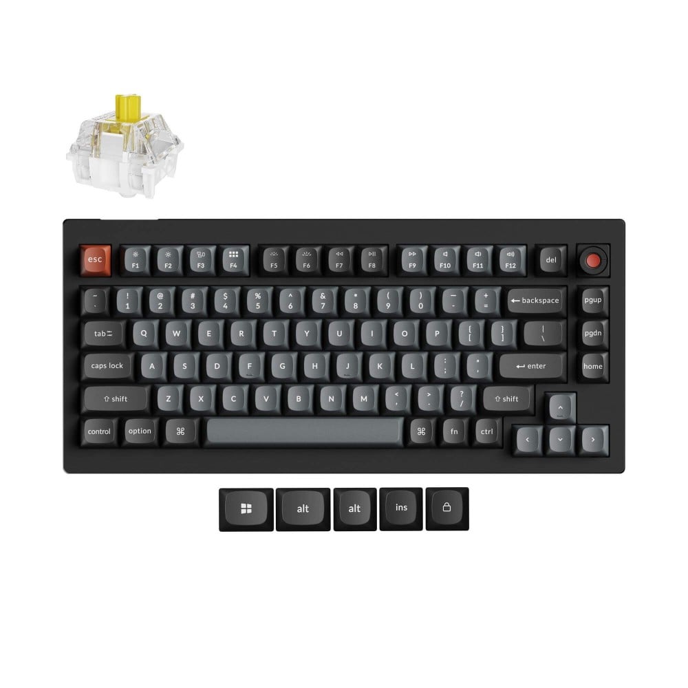 Keychron V1 8K QMK Black Banana Switch (US) avec bouton