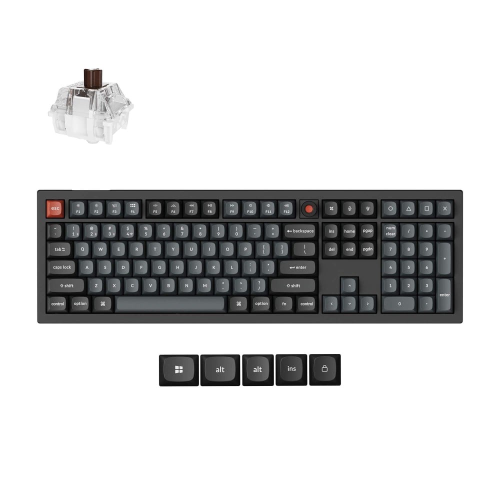 Keychron V6 8K QMK Black Brown Switch (US) w/Knob