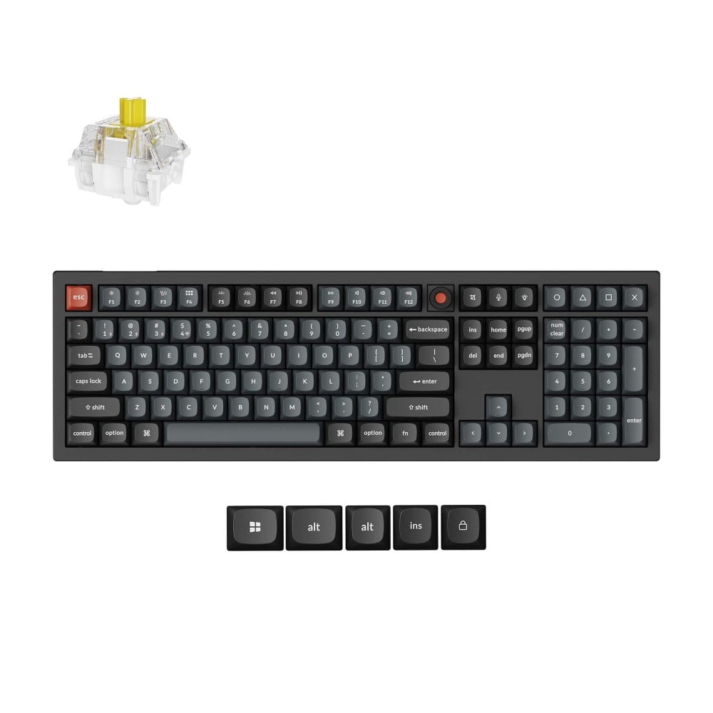 Keychron V6 8K QMK Black Banana Switch (US) avec poignée