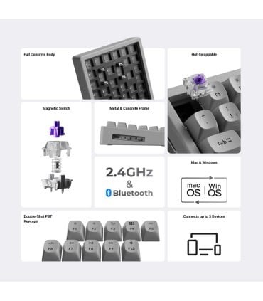 Keychron K2 HE Concrete Edition – Magnetic Gaming Keyboard
