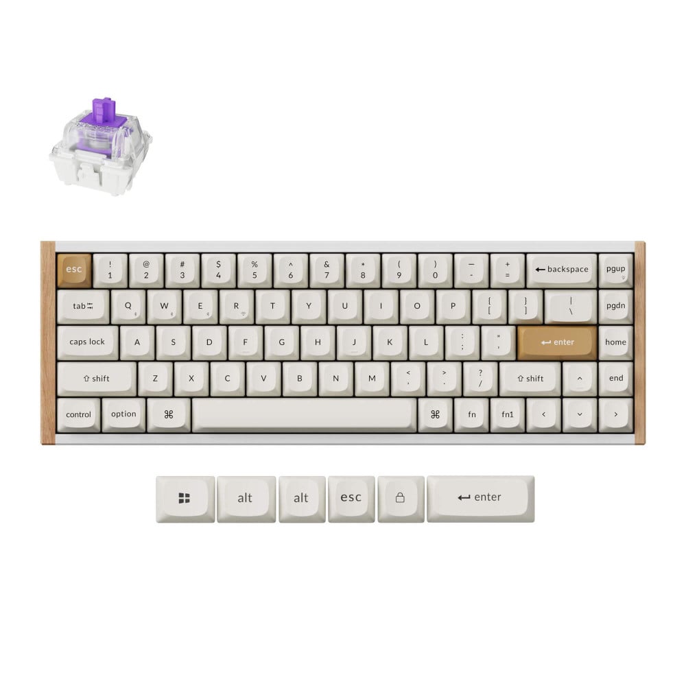 Keychron K6 HE White Wood Magnetic Switch (US)