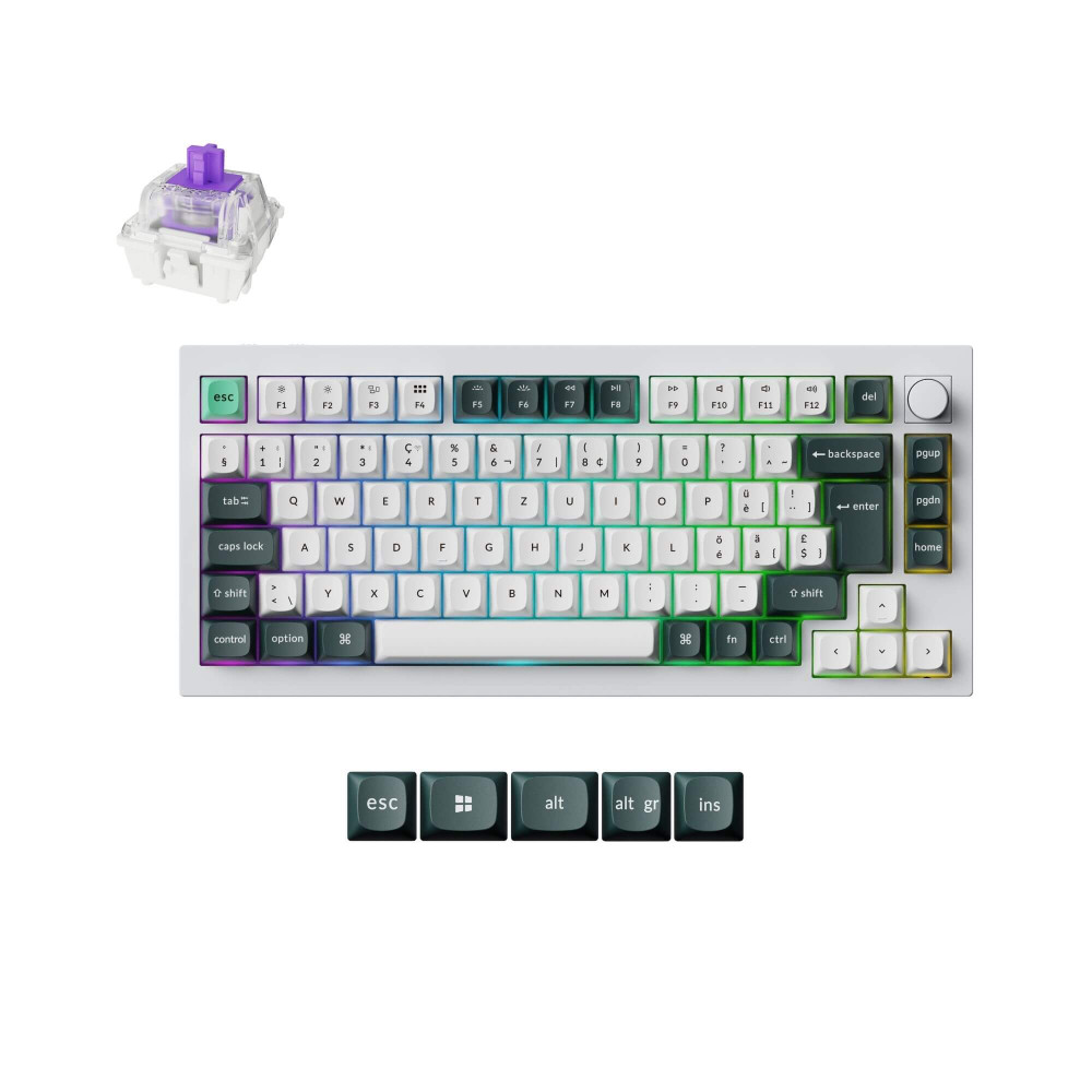 Keychron Q1 HE Shell Switch magnétique blanc QMK (CH)