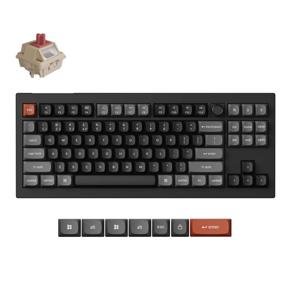 Keychron V3 Ultra 8K Interrupteur Noir Rouge (US) avec Bouton