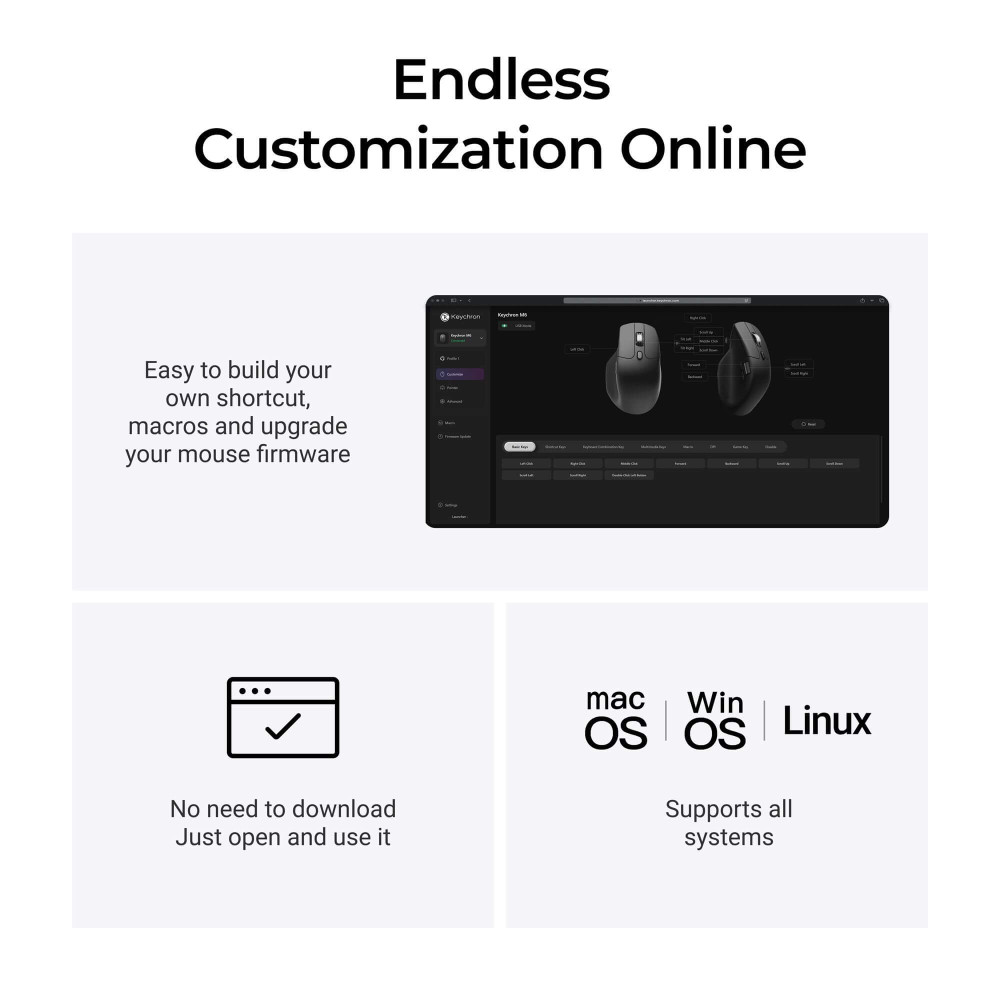 Keychron M6 Wireless 8K Mouse Black | PixArt 3950 & 8000 Hz