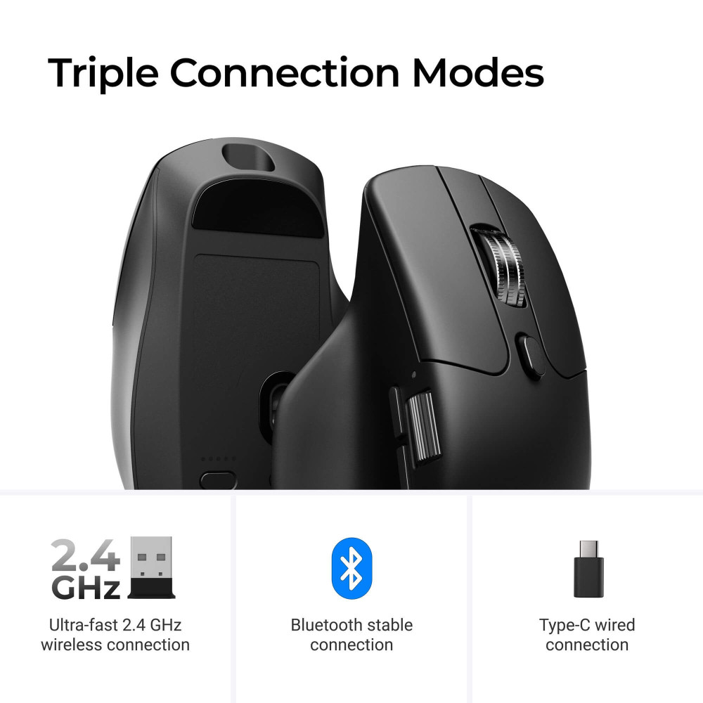 Keychron Souris sans fil 8K M6 noir | PixArt 3950 & 8000 Hz