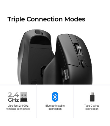 Keychron M6 Wireless 8K Mouse Black | PixArt 3950 & 8000 Hz
