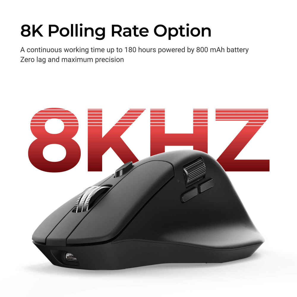 Keychron M6 Wireless 8K Mouse Black | PixArt 3950 & 8000 Hz