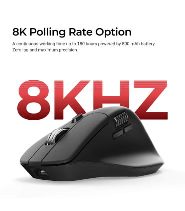 Keychron M6 Wireless 8K Mouse Black | PixArt 3950 & 8000 Hz