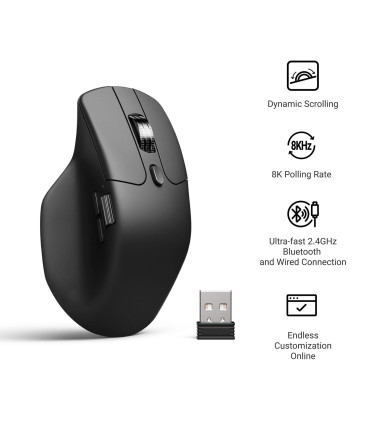 Keychron M6 Wireless 8K Mouse Black | PixArt 3950 & 8000 Hz