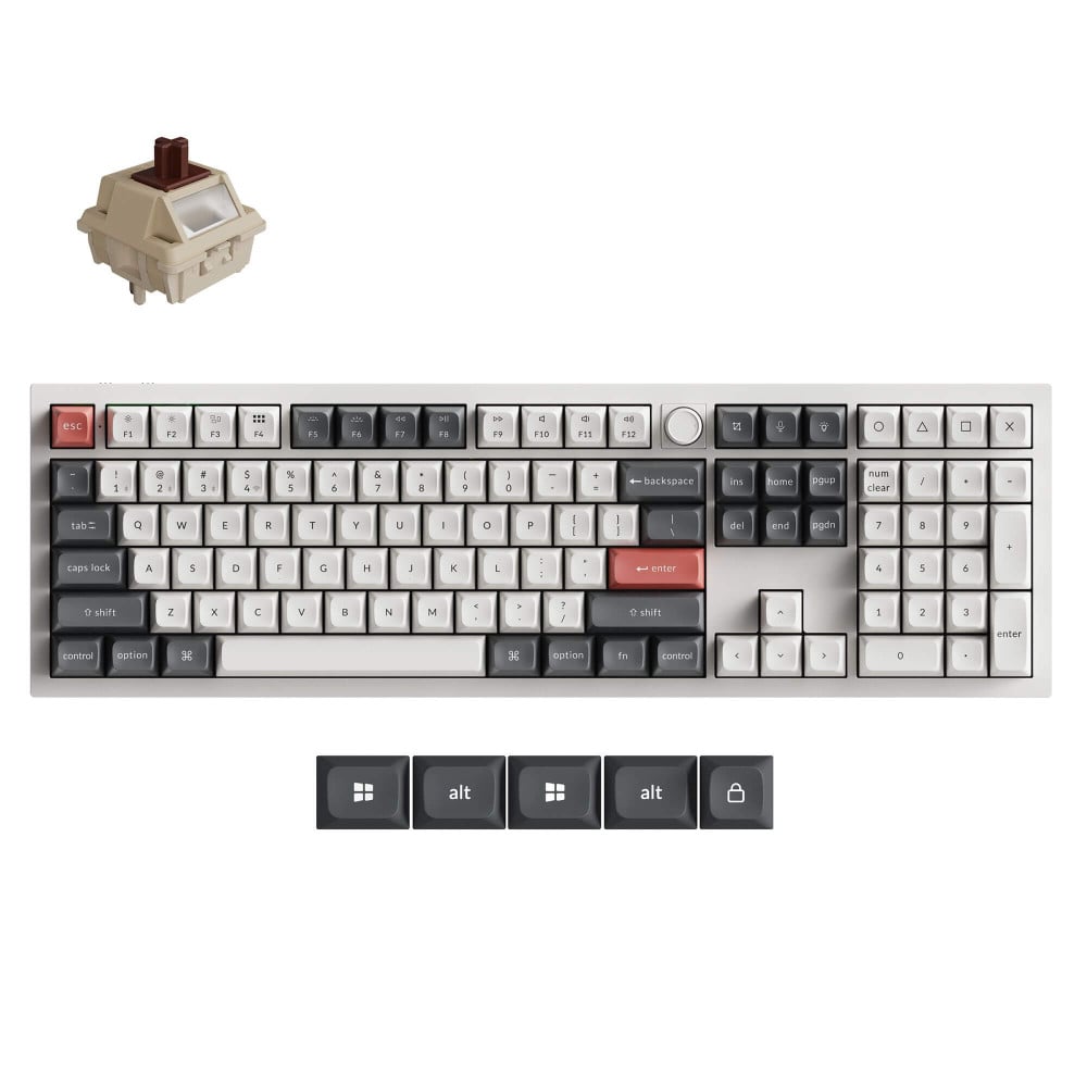 Keychron Q6 Ultra White QMK Brown Switch (US) Bouton