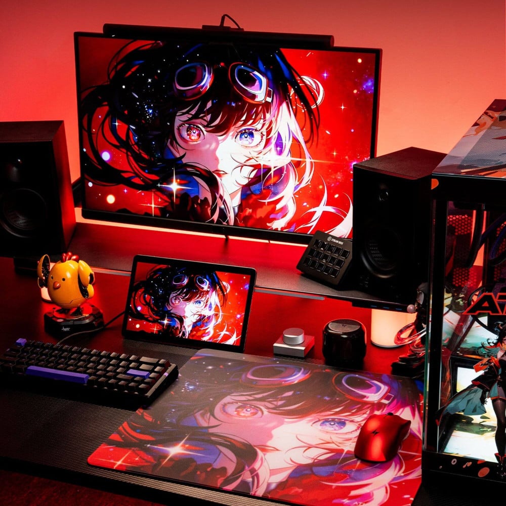 ATK Tapis de souris en verre trempé - rouge