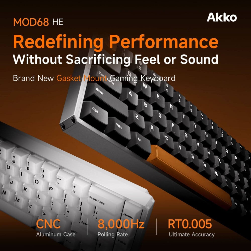 AKKO MOD68-HE Clavier de gaming ANSI blanc brumeux 8000Hz