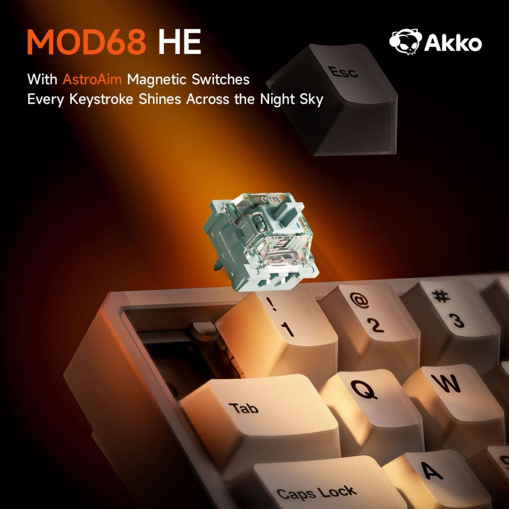 AKKO MOD68-HE Clavier de gaming ANSI blanc brumeux 8000Hz