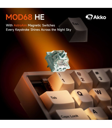 AKKO MOD68-HE Clavier de gaming ANSI blanc brumeux 8000Hz
