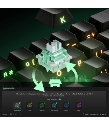 MONSGEEK FUN60 Ultra-ST Clavier de gaming sans fil ANSI 8K