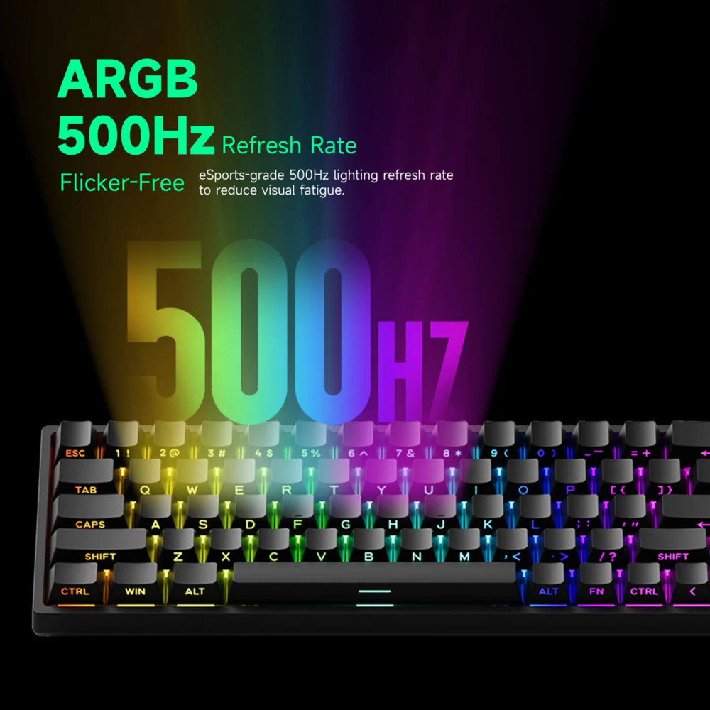 Clavier de jeu MONSGEEK FUN68 HE-ST filaire noir 8K à effet Hall
