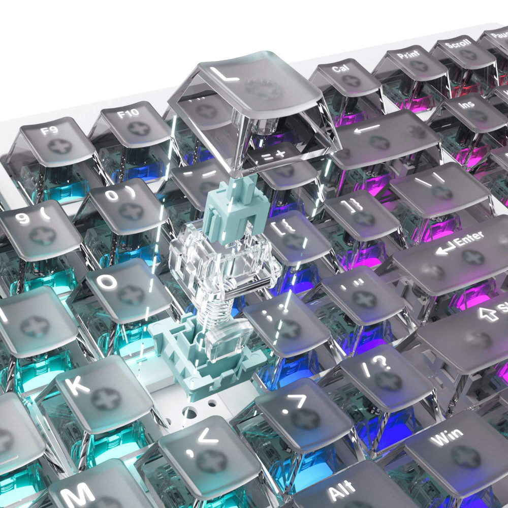 AKKO 5087 V3-HE sans fil ANSI – Clavier à effet Hall 8000 Hz blanc