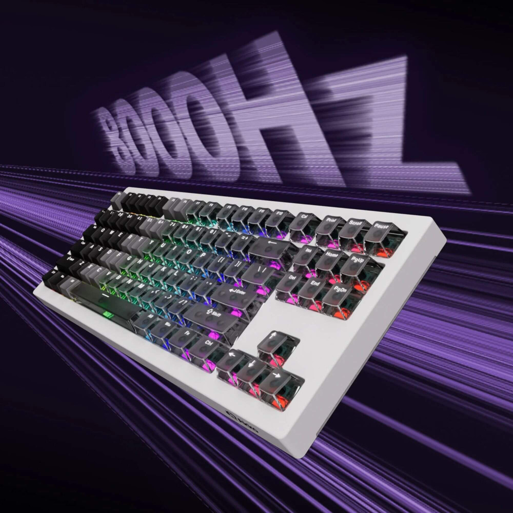 AKKO 5087 V3-HE sans fil ANSI – Clavier à effet Hall 8000 Hz blanc