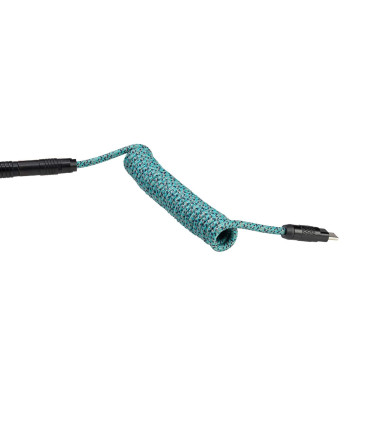 Wooting Câble détachable Cyber Teal | Câble enroulé USB-C