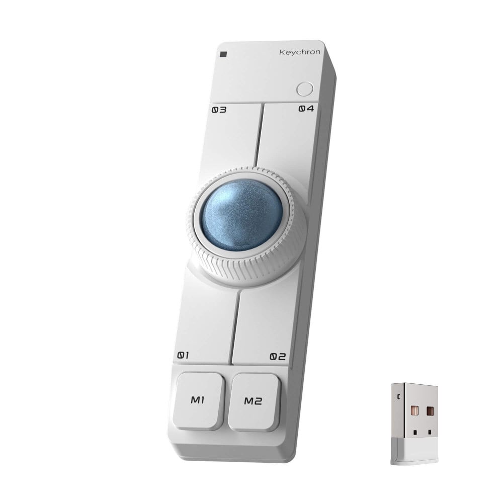 Keychron Nape Pro Trackball sans fil Souris blanche