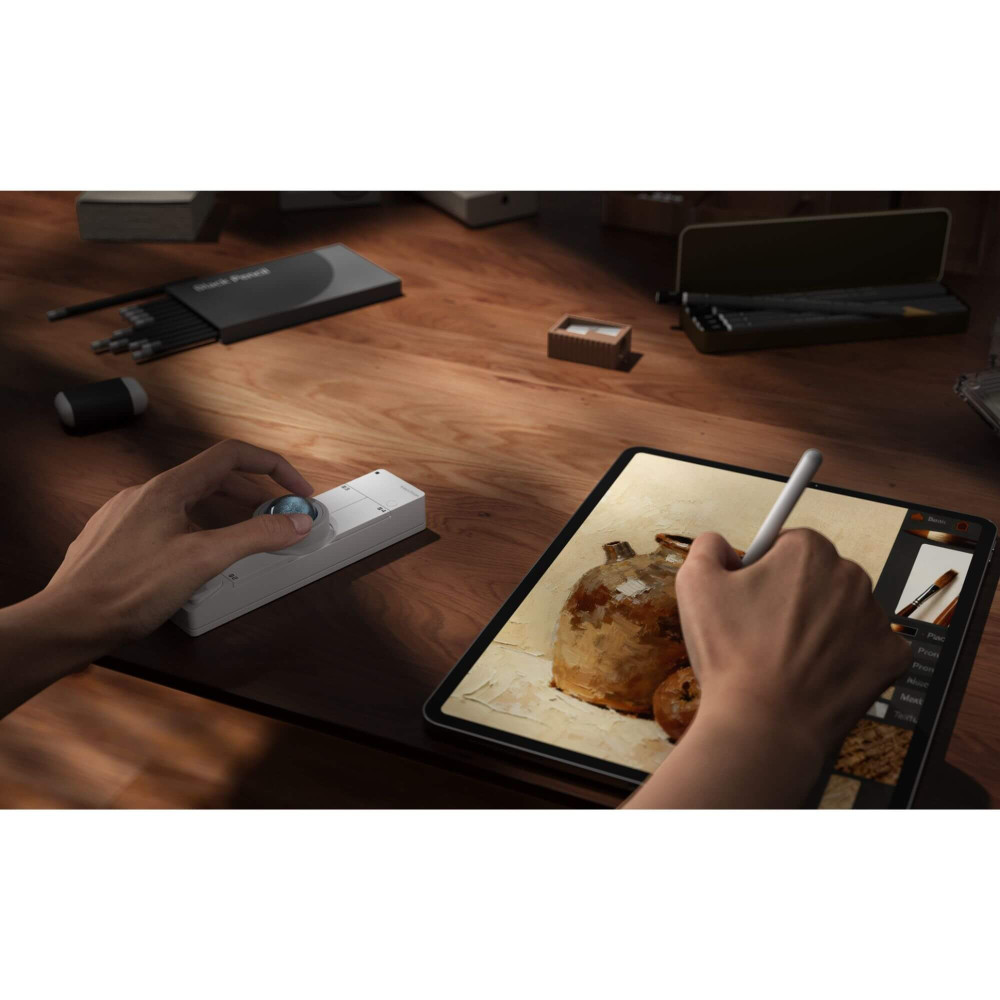 Keychron Nape Pro Trackball sans fil Souris blanche | studioCTRL