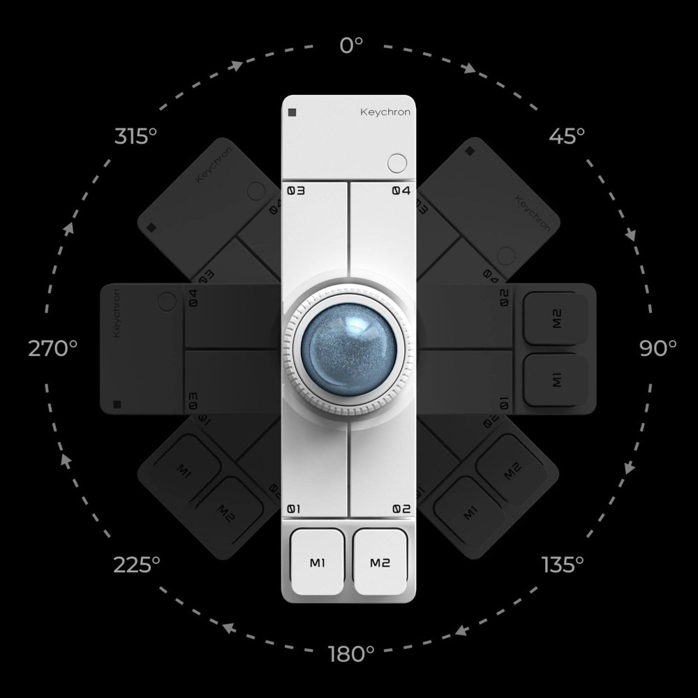 Keychron Nape Pro Wireless Trackball Mouse White | studioCTRL