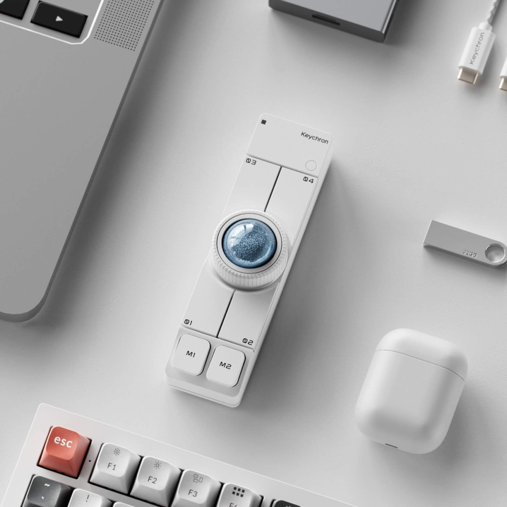 Keychron Nape Pro Wireless Trackball Mouse White | studioCTRL