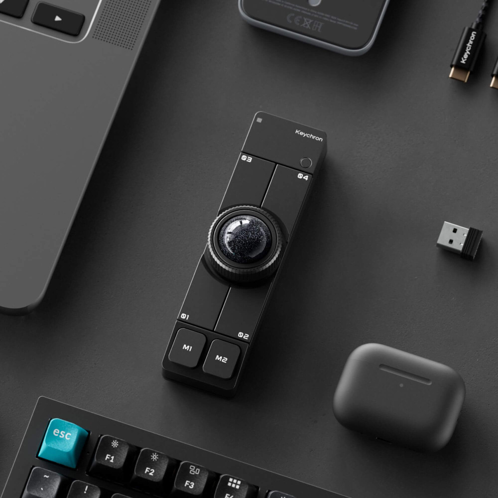 Keychron Nape Pro Trackball sans fil Souris noire | studioCTRL