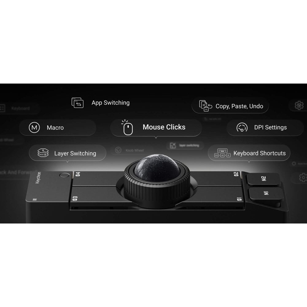 Keychron Nape Pro Wireless Trackball Mouse Black | studioCTRL