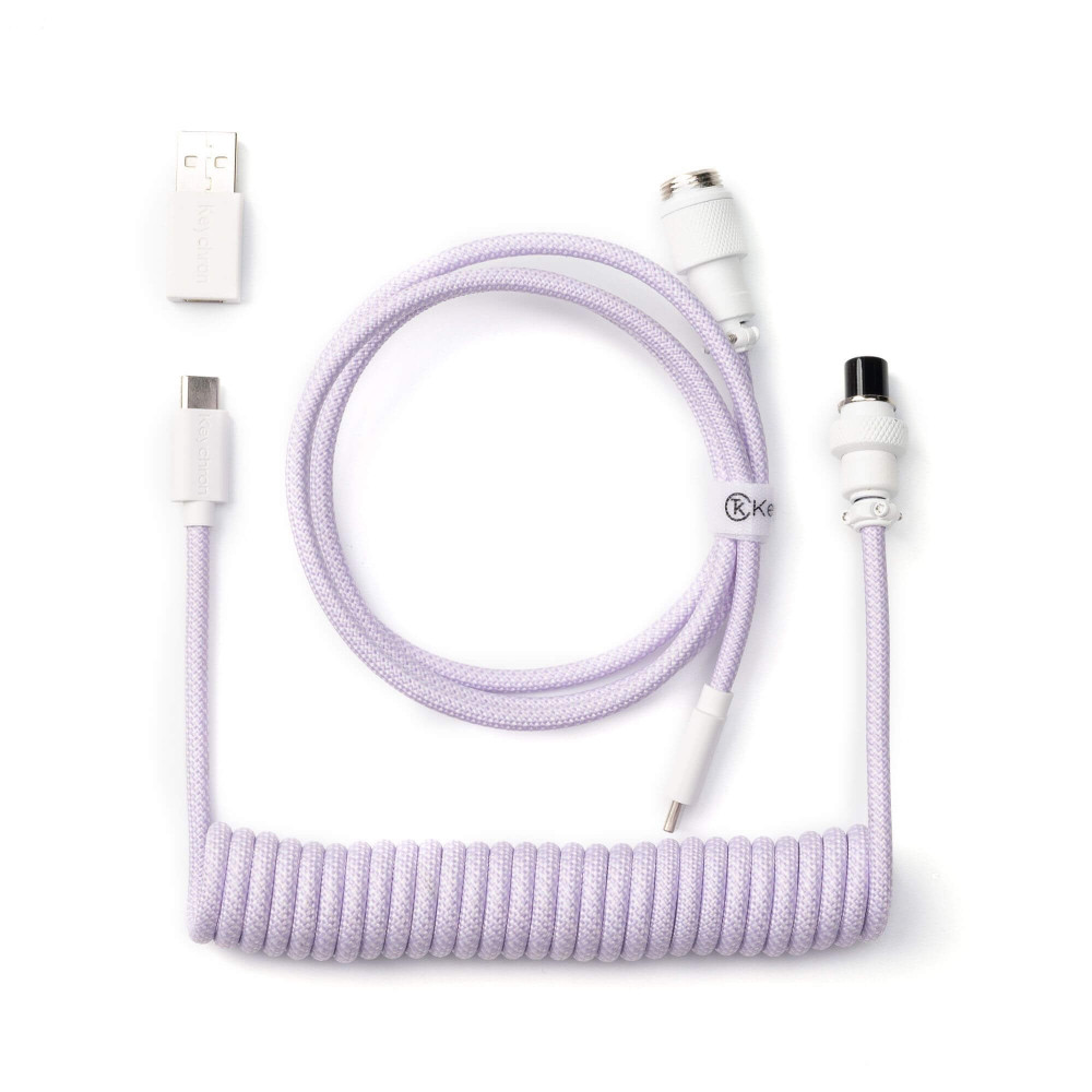 Keychron Câble Aviator enroulé 8K Violet clair | studioCTRL