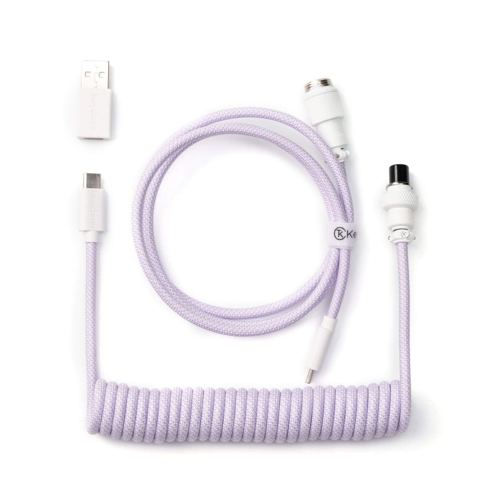 Keychron Coiled Aviator Cable 8K Light Purple | studioCTRL