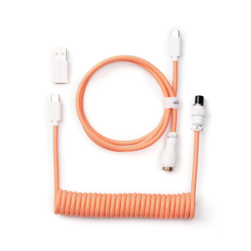 Keychron câble Aviator enroulé 8K rose orange | studioCTRL